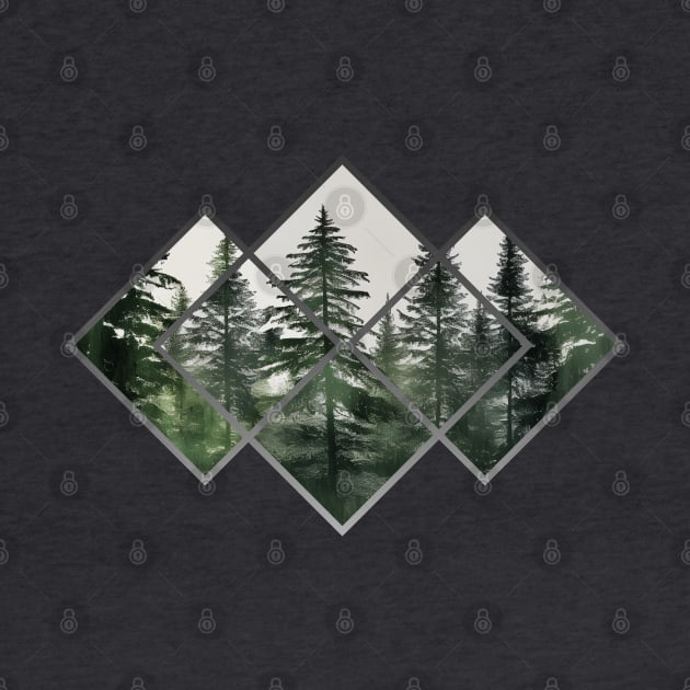 Geometric Trees Nature Forest Outdoor Graphic for Men by Pine Hill Goods